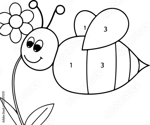 Cute Bee Coloring Page, Printable Bee Art Sheet, Easy Bee Coloring Page, Bee Outline for Coloring, Bee Drawing for Kids, Fun Bee Coloring Page