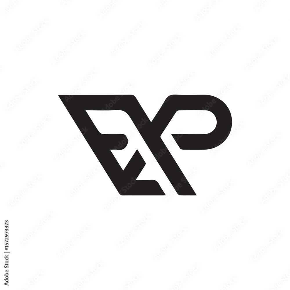 Obraz premium Minimalist Letter EP Logo Design – Modern Geometric Monogram