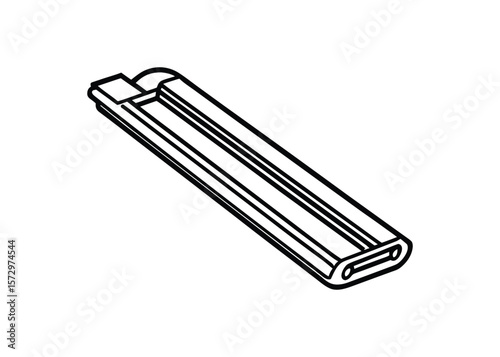 Silhouette of sliding bar clip isolated on a white background
