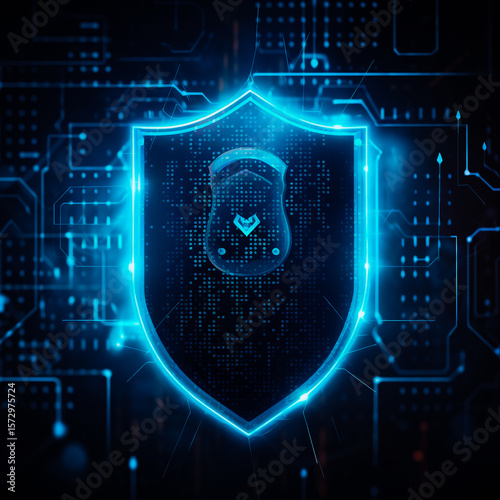 Abstract technology circuit board background with binary code and digital data pattern