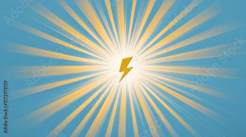 Energy Surge: A vibrant depiction of a lightning bolt bursting forth with radiant energy, symbolizing power and dynamism.