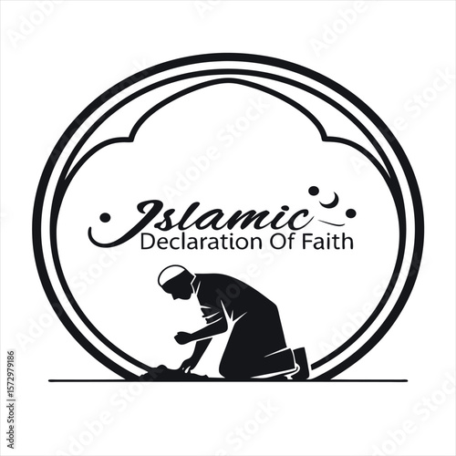 Islamic symbolism featuring the holy quran and a mosque with crescent moon
