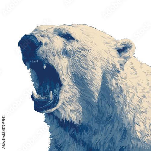Polar Bear Roaring – Arctic Power in Motion