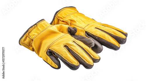 Electric shock insulated gloves background isolated on a Transparent background, PNG file.