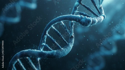 High-resolution 4K cinematic 3D animation of a rotating DNA strand. Detailed molecular structure with glowing highlights—ideal for biotech, genetics, education, and futuristic medical visuals.
