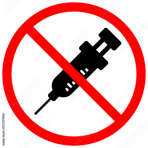 Stopping Injection Symbol No Needle Or Vaccination Allowed Graphic Design