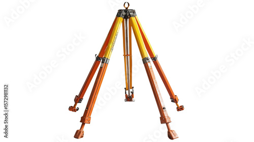 Confined space tripod rescue system background isolated on a Transparent background, PNG file.