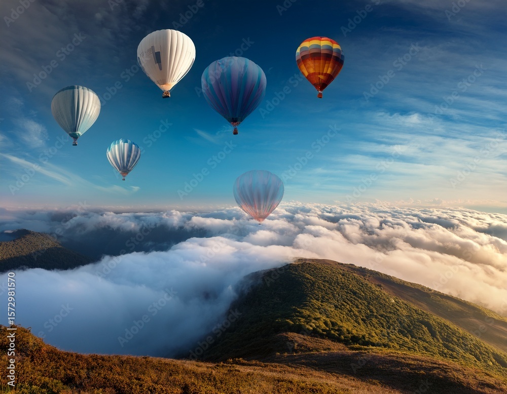 Obraz premium hot air balloon clouds