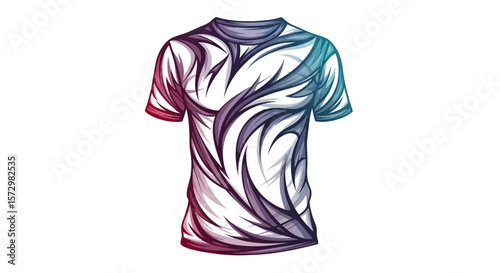 Creative Graphic T-Shirt Design Featuring Abstract Colorful Swirls, Fashion Apparel, Digital Artwork, Modern Style, Vibrant Environment