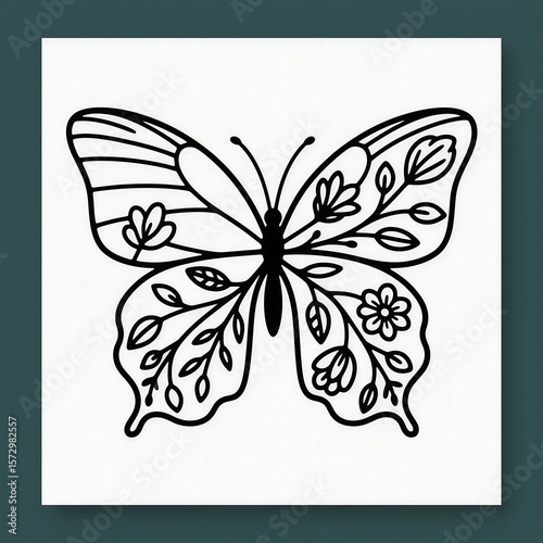 Elegant Butterfly Line Art Collection – Minimal, Floral, Geometric, Vintage & Boho Style Symmetrical Outline Drawings for Tattoos, Stickers, Logos, Wall Art & Digital Illustration