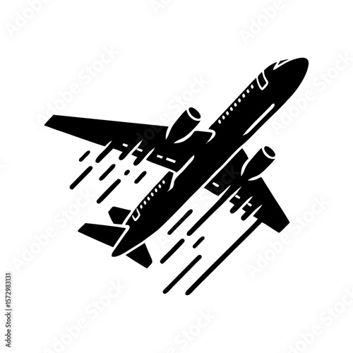 vector icon of airplane at airport