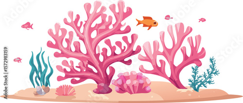 pink coral reef on white transparent background, ocean aquarium waterscape element, cutout png.vector.reef, coral, design element, art and craft, animal wildlife, animal markings, pink, fish tank,
