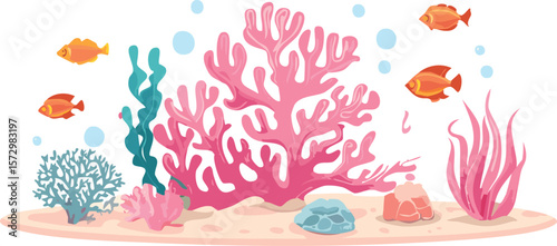 pink coral reef on white transparent background, ocean aquarium waterscape element, cutout png.vector.reef, coral, design element, art and craft, animal wildlife, animal markings, pink, fish tank,
