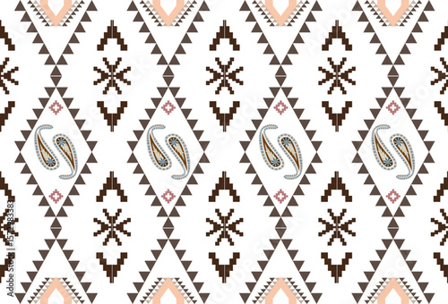 abstract Traditional geometric ethnic fabric pattern ornate elements with ethnic patterns design for textiles, rugs, clothing, sarong, scarf, batik, wrap, embroidery, print, curtain, carpet, wallpaper