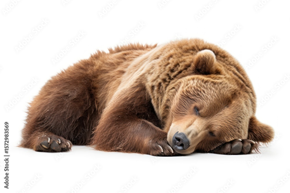 Fototapeta premium Lazy bear wildlife sleeping mammal.