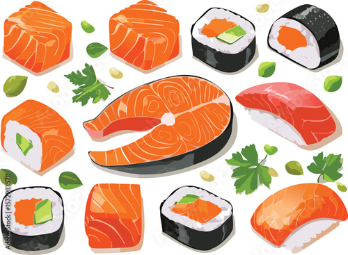 salmon cubes, raw diced salmon, fresh sashimi cut, cutout png.food, dinner, cooking, seafood, salmon - seafood, slice of food, steak tartare, wood - material, horizontal, no people,vector