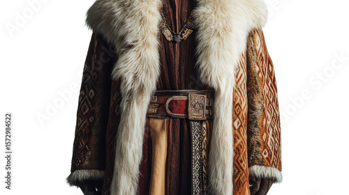 Icelandic skautningur formal costume background isolated on a Transparent background, PNG file.