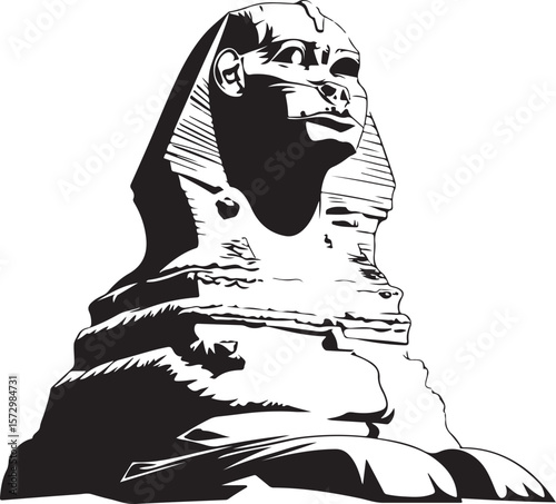 silhouette of a great sphinx