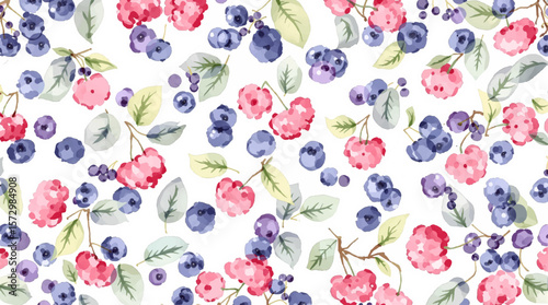 A vibrant yet gentle berry pattern with subtle details, evoking freshness, color balance, and the beauty of natural forms