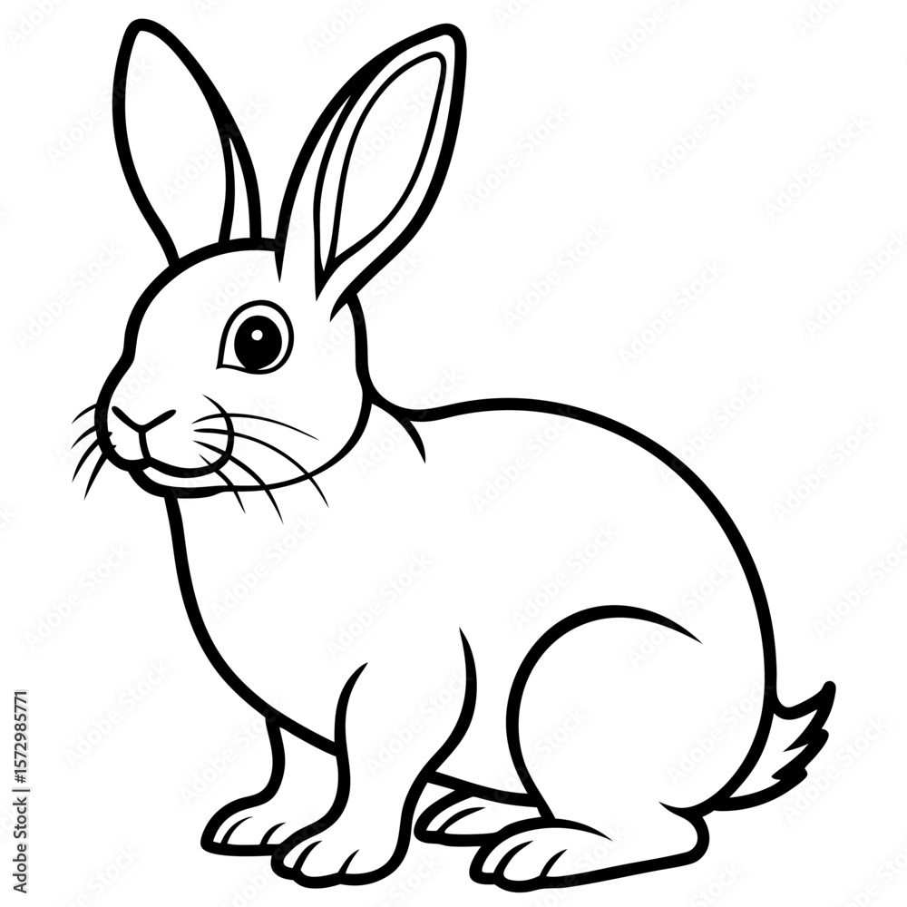 Obraz premium Bunny line art vector