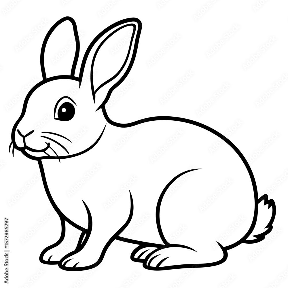 Obraz premium Bunny line art vector