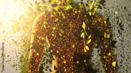 A human figure dissolves into glowing quantum particles, symbolizing transformation, consciousness, and digital evolution. Futuristic visual perfect for AI, science, or spiritual concepts.