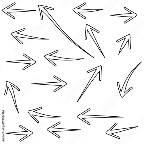 Arrow Icon Set, Directional, Navigation & Interface Symbols and outline for design and illustrations 