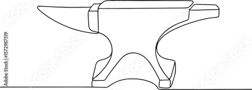 Classic Blacksmith Anvil Line Drawing for Craft and Metalwork Themes