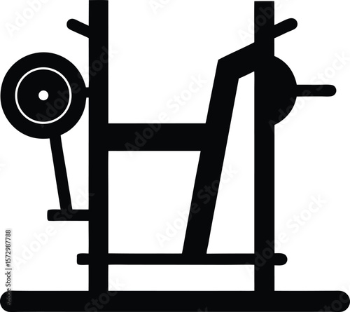 Calf Squat Machine Silhouette Vector Art Illustration