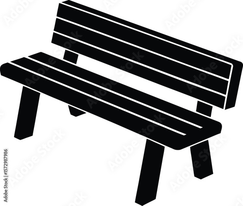 Decline Bench Silhouette Vector Art Illustration