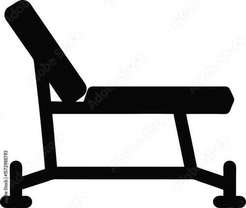 Hyperextension Bench Silhouette Vector Art Illustration
