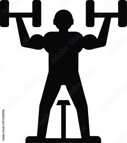 Lateral Raise Machine Silhouette Vector Art Illustration