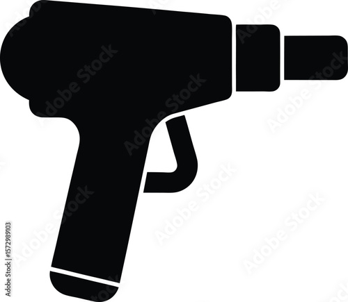 Massage Gun Silhouette Vector Art Illustration