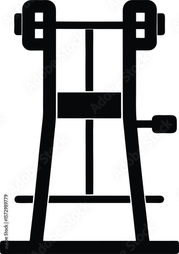 Standing Leg Curl Machine Silhouette Vector Art Illustration