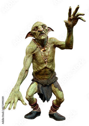 3D Rendering Fantasy Creature Hobgoblin on White