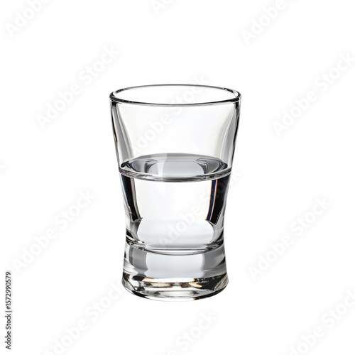 Wallpaper Mural A clear shot glass filled with a transparent liquid, possibly vodka, tequila. is placed on a white surface, and small air bubbles are visible inside the liquid cut-out, clipping path, transparent Torontodigital.ca