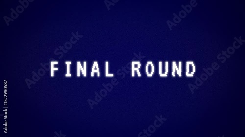 Final Round Intentional Distortion glitch effect. 4k stock video animation