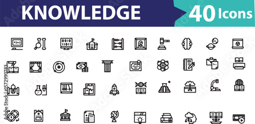 Knowledge Icon Set Embodying Learning and Discovery across Disciplines from Science to the Humanities and Representing Various Educational Tools