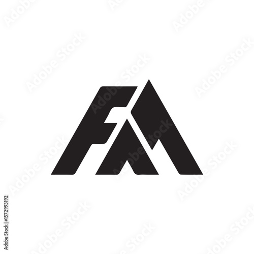 Minimalist Letter FM Logo Design – Modern Geometric Monogram