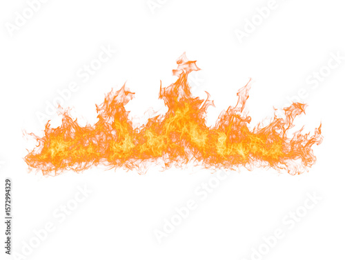 Canvastavla Isolated image of blazing flames on white background