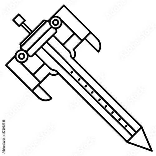 Caliper line art vector