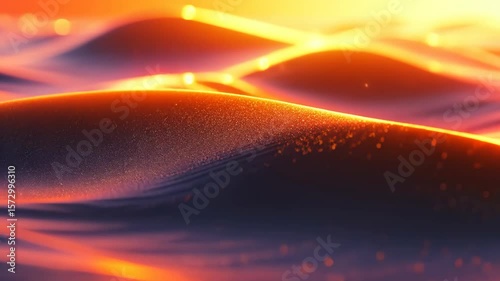 Abstract representation of glowing waves in warm colors, creating a serene and dreamy atmosphere