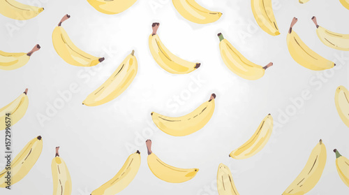 Seamless pattern of bananas watercolor