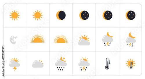 Weather and Celestial Vector Icon Set