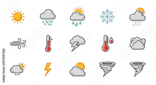 Weather Phenomena Vector Icon Set