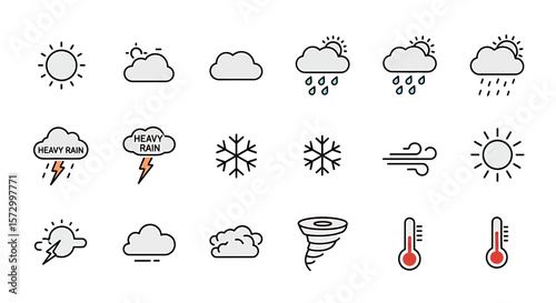 Weather Phenomena Vector Icon Set