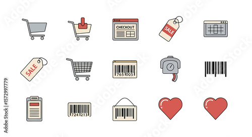 Shopping and E-commerce Vector Icon Set
