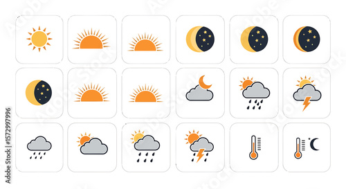 Weather and Celestial Vector Icon Set
