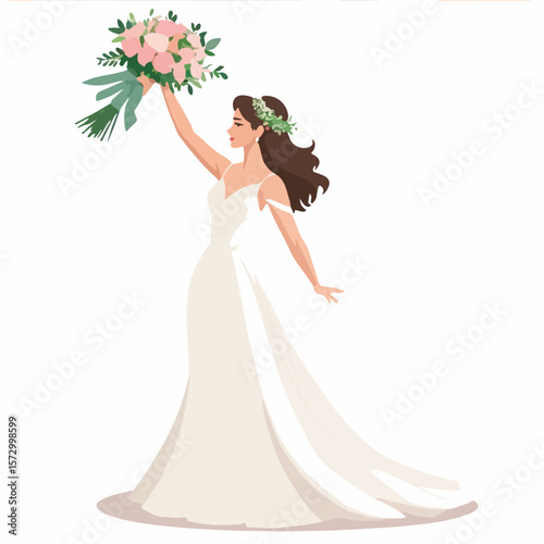 Bride Throwing Bouquet 