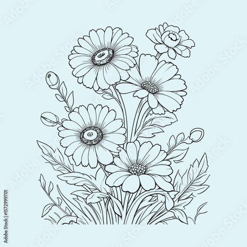 Sunflowers leaves flat icon design black bold